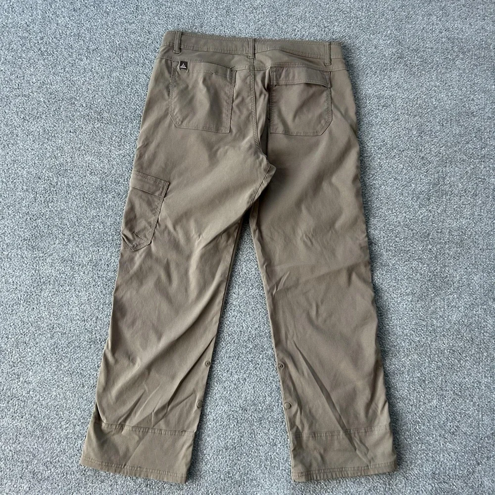 Prana Breathe Pants Mens Large 30L Brown Nylon Hiking Cargo Style‎ MAST30111